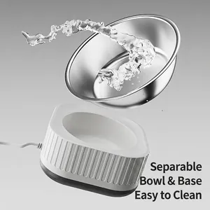 Constant temperature pet water bowl with detachable stainless steel liner and heating base