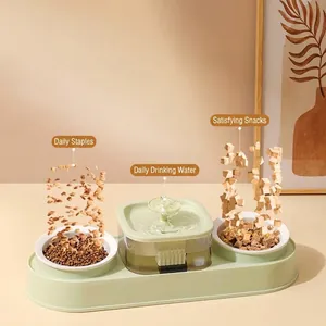 Alimentador y bebedero automático 3 en 1 para gatos y perros con fuente integrada