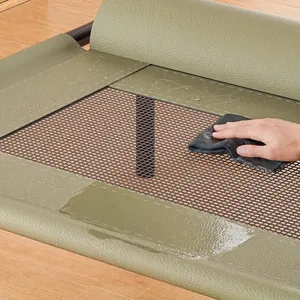 Breathable leather pet elevated cot for dogs and cats with easy to clean waterproof surface