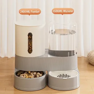 Alimentador y bebedero automático 2 en 1 para mascotas con capacidad de 2400ML y 2600ML