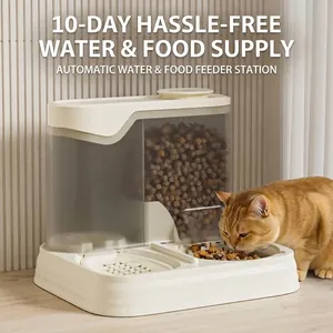 Automatische voer- en waterbak dispenser voor katten en honden met dubbel bowlsysteem
