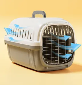 Détail de la caisse de transport montrant le système de ventilation avec des flèches.