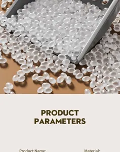Close-up detail of translucent white silica cat litter pellets with a scoop