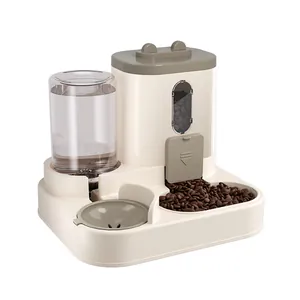 2-in-1 automatische voer- en waterdispenser voor katten en honden met heldere tank
