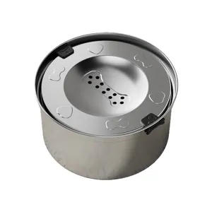 Stainless steel splash-proof floating pet water bowl for cats and dogs