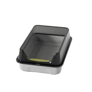 Extra large semi-enclosed cat litter box featuring high fence and anti-splash design