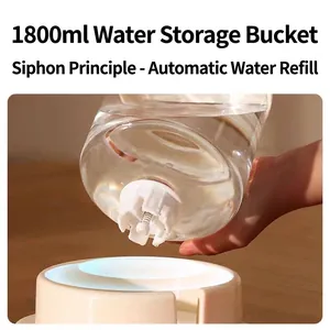 1800ml automatische waterdispenser met sifon navulsysteem voor katten en honden.