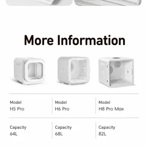 Tableau comparatif des séchoirs intelligents pour animaux H5 Pro, H6 Pro et H8 Pro Max