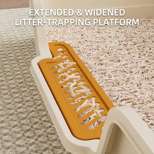 Extra große halbgeschlossene Katzentoilette mit breitem Sandfilter-Pedal-Design