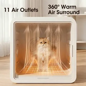 Caja de secado inteligente para mascotas con flujo de aire caliente de 360