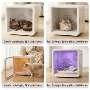 Caja de secado inteligente y silenciosa para mascotas con temperatura constante de 39°C.