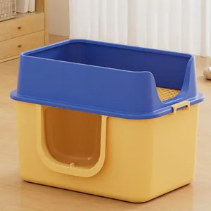 Arenero Jumbo para Gatos Totalmente Cerrado Antisalpicaduras Control de Olores Gran Capacidad Entrada Superior Inodoro para Gatos Con Pala para Arena Cuenca Higiene Mascotas