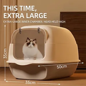 Extra Groß Geschlossene Katzenklo Mit Deodorant Box Spritzschutz Katzentoilette Haustier Reinigungszubehör