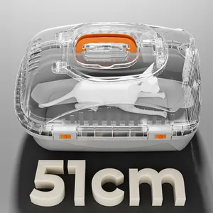 Transportín transparente de 51cm para gatos y perros, caja de viaje de calidad