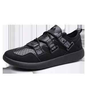 Women's black thick sole dad shoes with breathable mesh and retro strap design