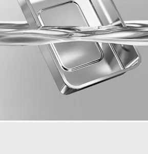 Close-up detail of a durable stainless steel cat litter box with clean water ripples