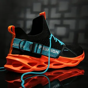 Baskets Blade en Tissu Fly-woven pour Hommes Chaussures de Course Sport Respirantes Chaussures Décontractées Légères