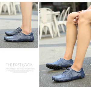 Stylish blue leather octopus-sole loafers for men, ideal for outdoor casual and driving wear.