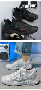 Vista dettagliata delle sneakers casual da uomo leggere per esterno in nero e bianco