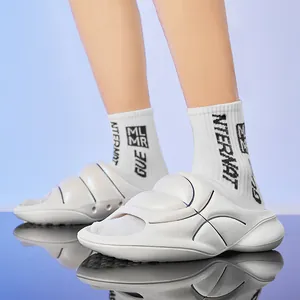 Couple Basketball Style Slippers Thick Sole Non-Slip EVA Slides For Men Women Summer Indoor Outdoor Fashion Sporty Sandals