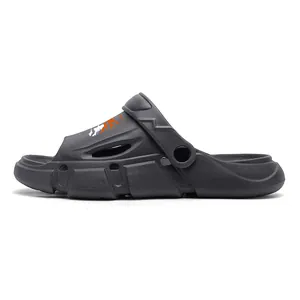 Black summer outdoor sports non-slip beach sandals with rotatable heel strap for couples