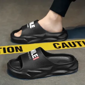 Ciabatte nere con suola spessa a piattaforma per uomo e donna, comode e morbide