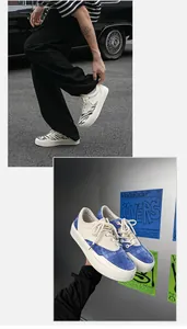 Detailansicht stilvoller Low-Top-Canvas-Sneaker mit blauem Textur- und Zebramuster
