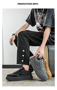 Detaillierte Ansicht stilvoller Herren-Sneaker mit dicker Sohle in Schwarz, Grau und Braun