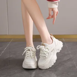 Chunky beige platform dad shoes for women stylish breathable casual sports footwear