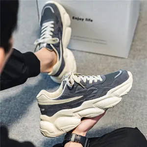 Men Retro Chunky Sneakers Breathable Mesh Thick Sole Casual Sports Shoes Fashion Non Slip Dad Shoes For Daily Walk