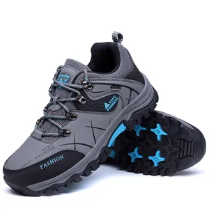 Scarpe da trekking grigie da uomo con suola antiscivolo per lavoro e tempo libero