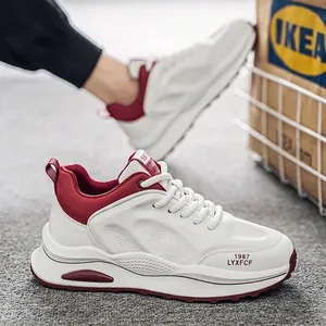 Men Retro Chunky Sneakers Thick Sole Running Shoes Breathable Height Increasing Casual Sport Shoes Color Block Dad Shoes