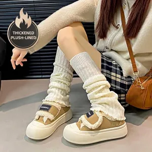 Μοντέρνα γυναικεία sneakers με πλατφόρμα, ζεστή επένδυση fleece και κλείσιμο σκρατς