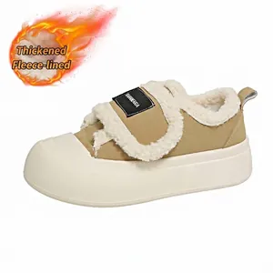 Γυναικεία χειμερινά sneakers με πλατφόρμα, ζεστή επένδυση fleece και σκρατς