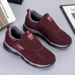 Zapatos de Caminar de Malla Transpirable Unisex Zapatillas Deportivas Casuales Ligeras Con Cierre de Velcro Suela Gruesa Antideslizante