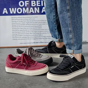 Premium men's low-top canvas sneakers in multi-color options with thick white vulcanized soles