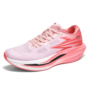 Moderne rosa Laufschuhe für Teenager mit atmungsaktivem Mesh und gedämpfter Sohle