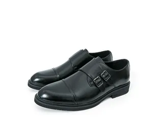 Klassische schwarze Monkstraps aus Leder für Herren, ideal für Business und Feiern