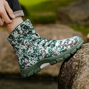 Strapazierfähige Herren-Outdoor-Wanderstiefel mit digitalem Camouflage und rutschfesten Sohlen