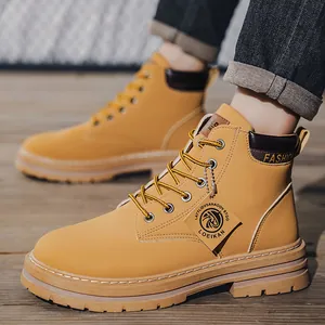 Men British Style Martin Boots Outdoor Anti-Slip Wear-Resistant Thick Sole Climbing Short Boots Work Boots For Autumn Winter