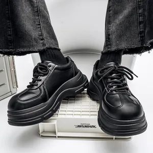 Scarpe Derby Platform da Uomo Suola Spessa Stile Britannico American Streetwear Casual Pelle Sintetica Scarpe Rialzanti