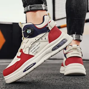 Stylish men's high-top sneakers featuring a rotating buckle and thick cushioned sole