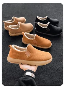 Detailed view of cozy fleece-lined suede loafers providing exceptional winter warmth and comfort