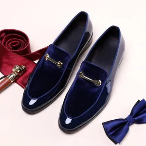 Mocassini da Uomo Stile Britannico Scarpe da Lavoro in Pelle PU Giuntata Con Fibbia in Metallo Antiscivolo Traspiranti Cerimonia Festa Scarpe Basse