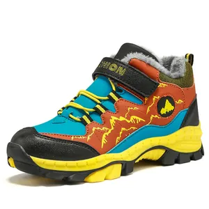 Tiener Jongens Outdoor Wandelen Sneeuwlaarzen Hoge Antislip Winter Warme Schoenen Met Pluche Voering Mode Sport Sneakers Voor Kinderen