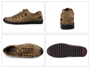 Vue détaillée de chaussures décontractées pour hommes montrant la semelle et les angles
