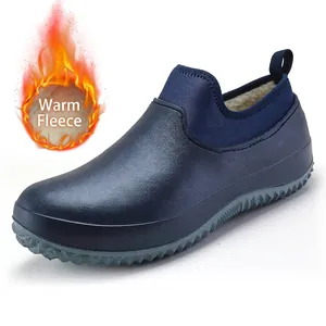 Scarpe da chef calde invernali impermeabili con fodera in pile e suola antiscivolo