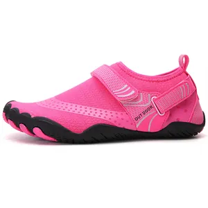 Scarpe da scoglio rosa traspiranti con cinturino regolabile per spiaggia e sport