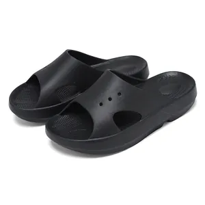 Premium Herren-Sandalen mit dicker Sohle in Schwarz für Strand und Hausgebrauch Hausschuhe