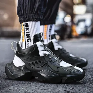 Sneakers Chunky da Uomo alla Moda Casual Sportive Scarpe Dad Traspiranti in Pelle Sintetica Tessile Taglio Medio Leggere